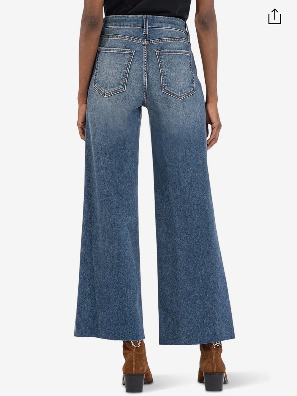 Kut Meg High-Rise Fab Ab Wide Leg Raw Hem Jeans Size 2 - Picture 2 of 6